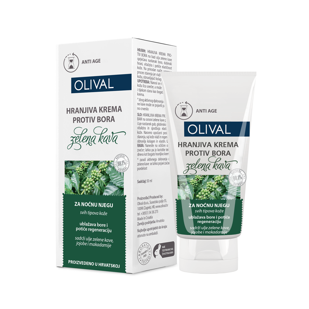 ОЛИВАЛ ХРАНЛИВА КРЕМА ПРОТИВ БРЧКИ СО ЗЕЛЕНО КАФЕ
